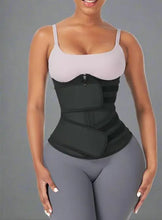 Black Zipper & Double Straps Waist Trainer for Weight Loss
