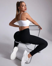 Black V Back Scrunch Butt Leggings for Women Soft High Waisted Booty Tights Workout Gym Yoga Pants