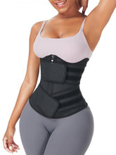 Black Zipper & Double Straps Waist Trainer for Weight Loss