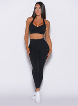 Black V Back Scrunch Butt Leggings for Women Soft High Waisted Booty Tights Workout Gym Yoga Pants