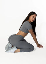 Gray V Back Scrunch Butt Leggings for Women Soft High Waisted Booty Tights Workout Gym Yoga Pants