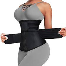 Black Zipper & Double Straps Waist Trainer for Weight Loss